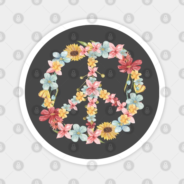 Peace Flowers Magnet by Danipost